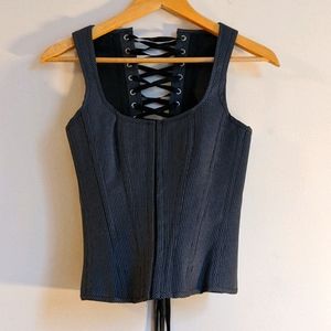 Suit inspired tank corset